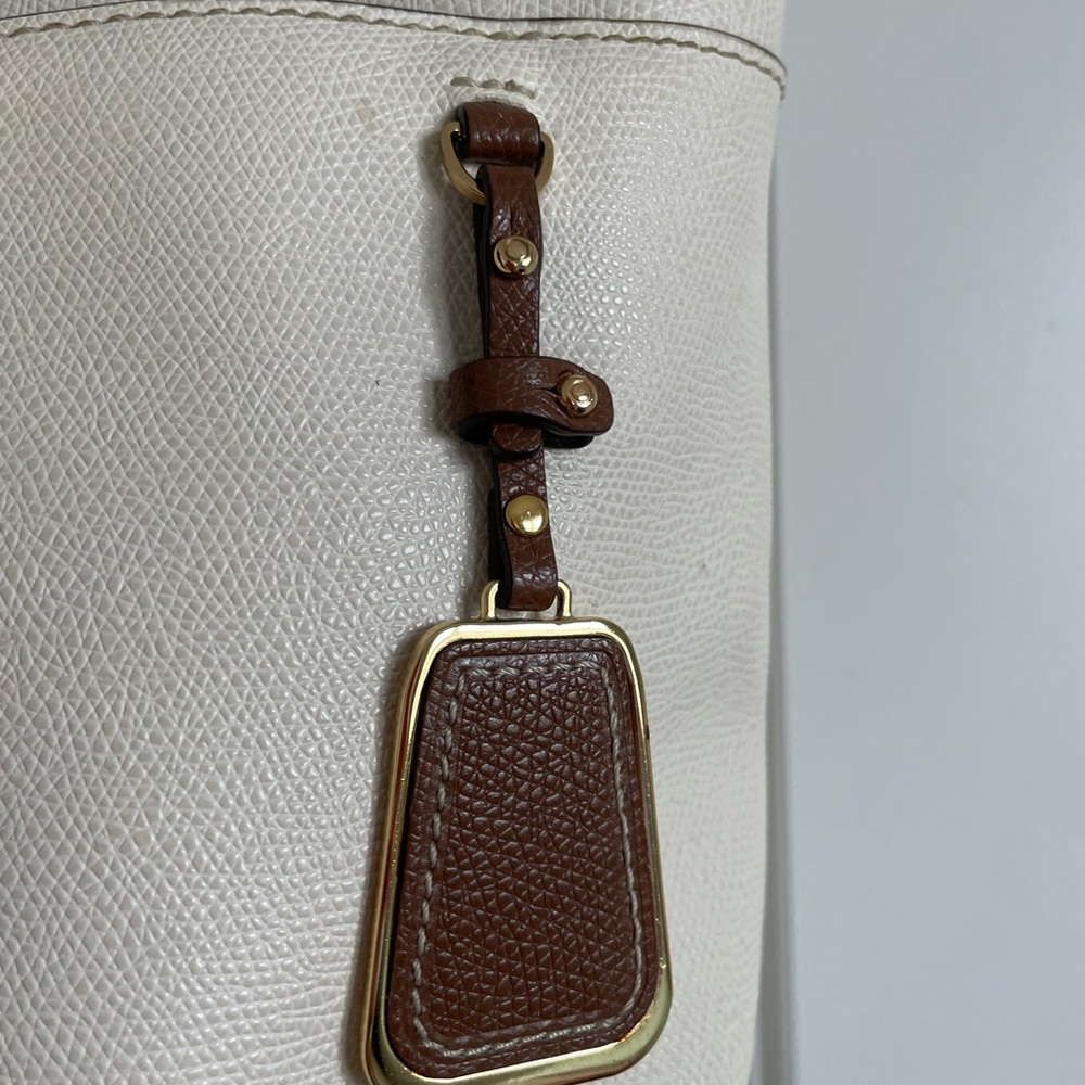 Tumi Cream and Brown Leather-Trim Tote Bag - Picture 2 of 16